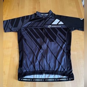 🔥SPONEED 🚴🏽 Cycling Jersey Mens LARGE Full Zip Short Sleeve Bike Shirt Top